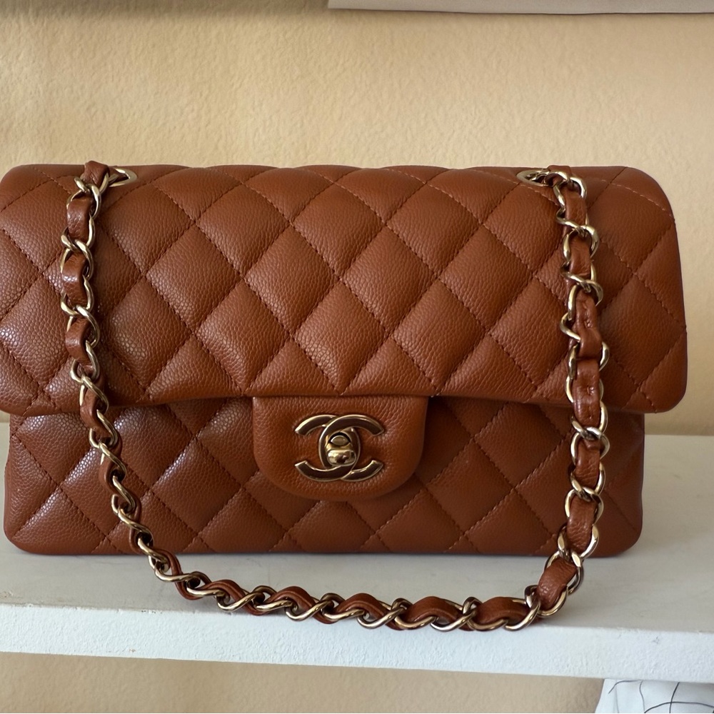 CHANEL Brown Quilted Shoulder Bag